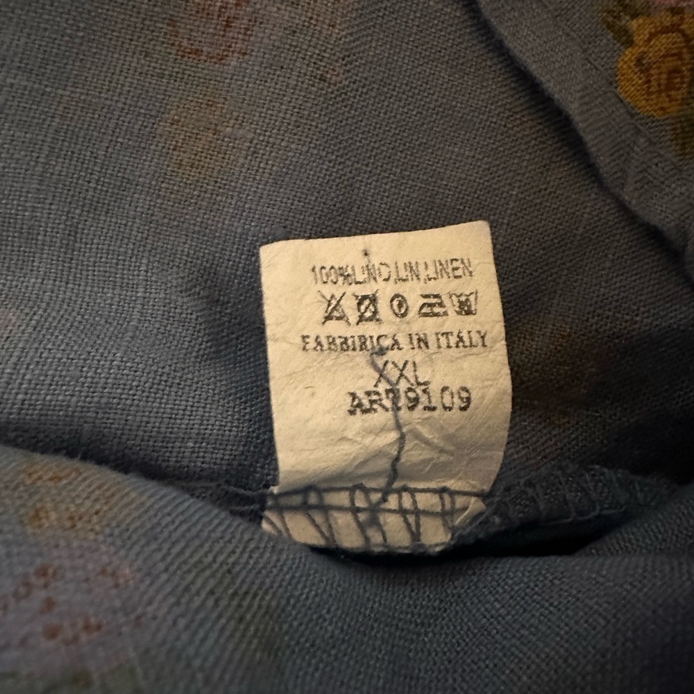 XXL Italian linen floral dress, bought in Aux France NWOT . Gorgeous periwinkle - Picture 9 of 9